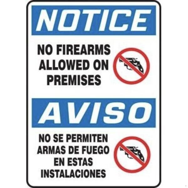 Accuform BILINGUAL OSHA NOTICE Safety Sign NO SBMACC821XP - main